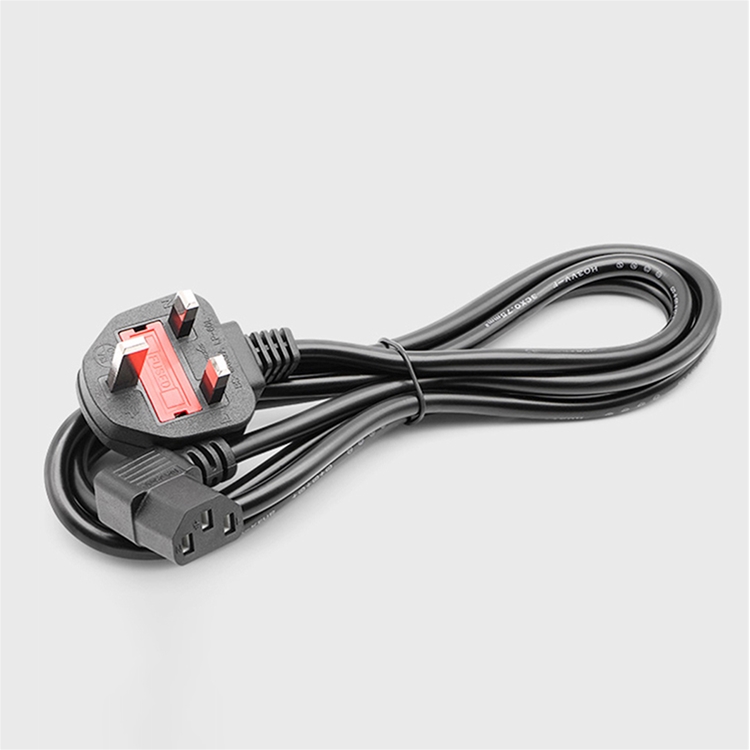 British Standard 90-degree elbow power cord WST-002